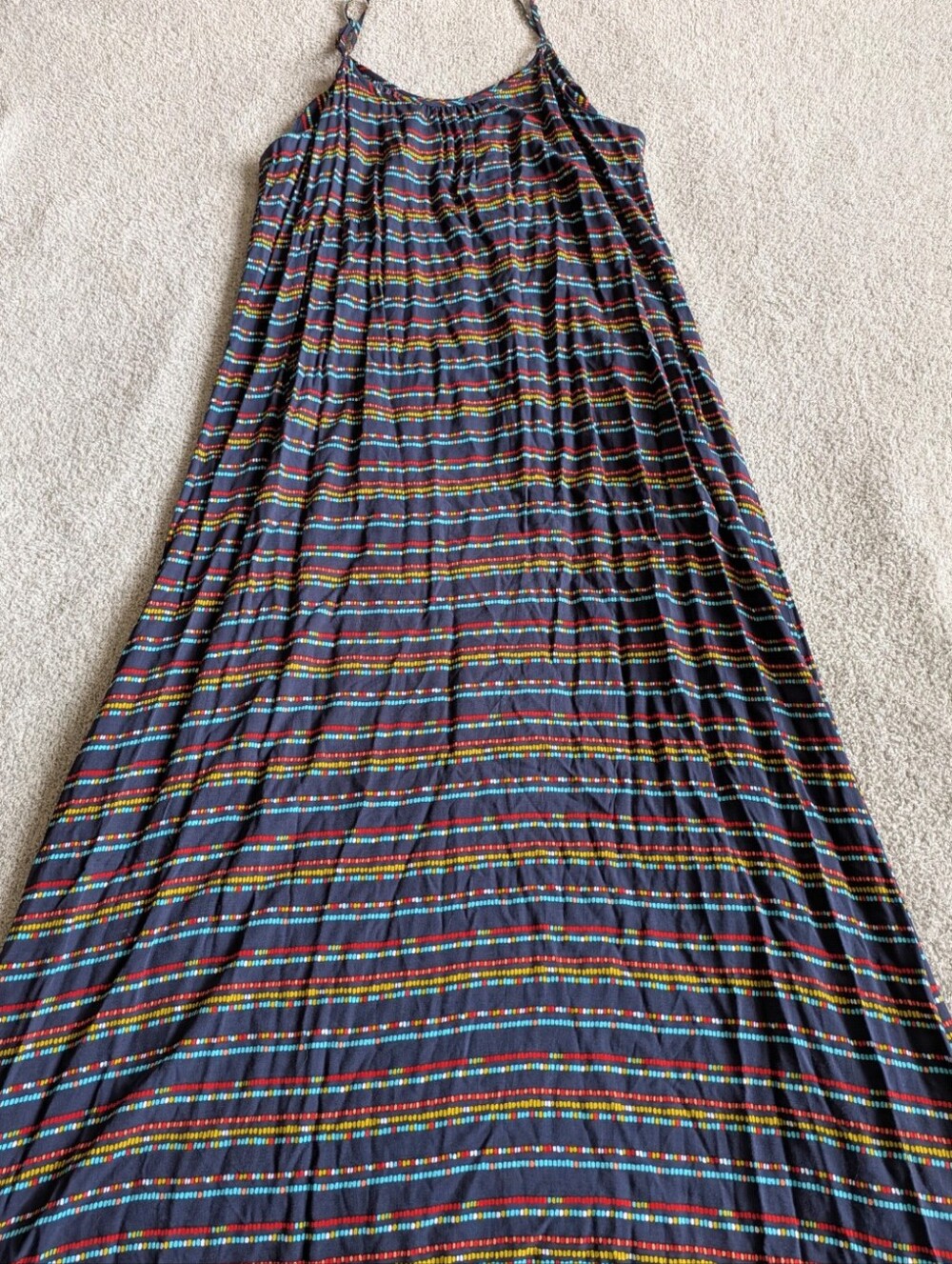 🌼B2G1🌼 Merona Navy Maxi Dress with Multicolor Stripe Detail